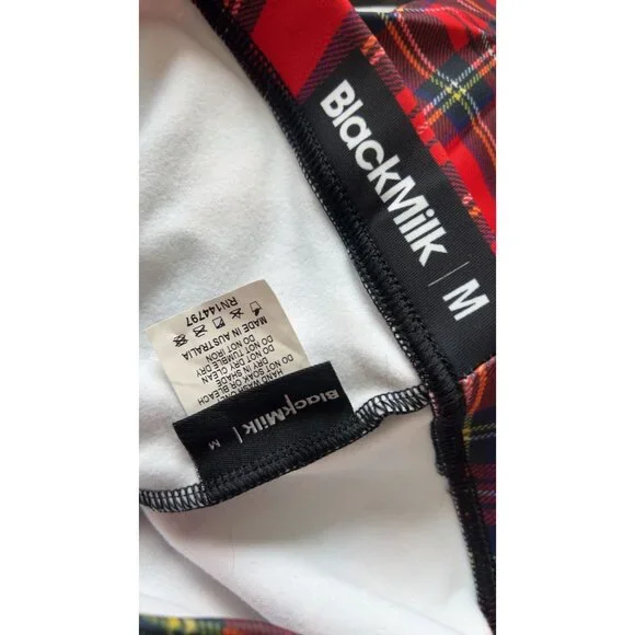 Black Milk Red Tartan Leggings Size Medium - Picture 3 of 8